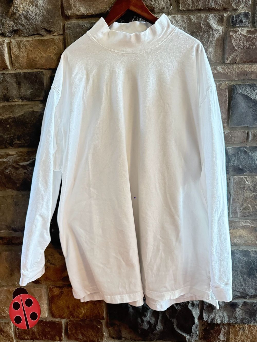 Duluth Trading Men's White Long-Sleeve Mock Neck Shirt - XXL